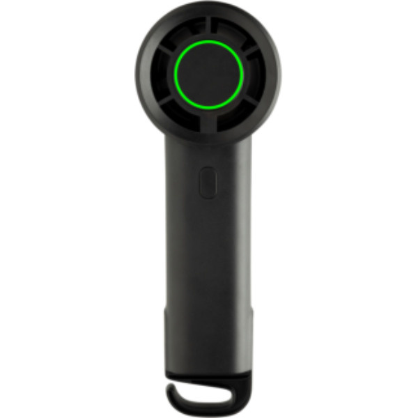 Ventilateur portable rechargeable Twist en plastique recyclé RCS: Avant du produit, partie supérieure