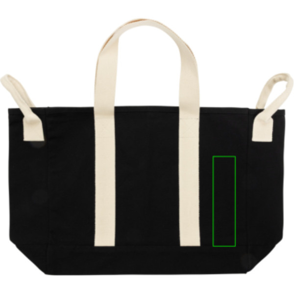 Sac de plage BEAU AWARE™ en toile recyclée 400 g/m² avec poignées latérales: Avant du produit, à droite