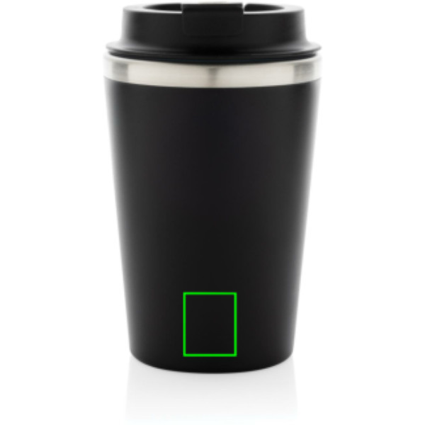 Gobelet Java à double paroi en matière recyclée RCS 350 ml: Avant du produit, partie inférieure