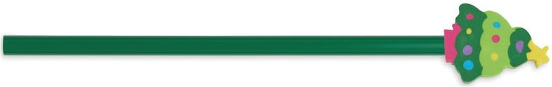 Crayon de Noël avec gomme: Corps du stylo — Avant
