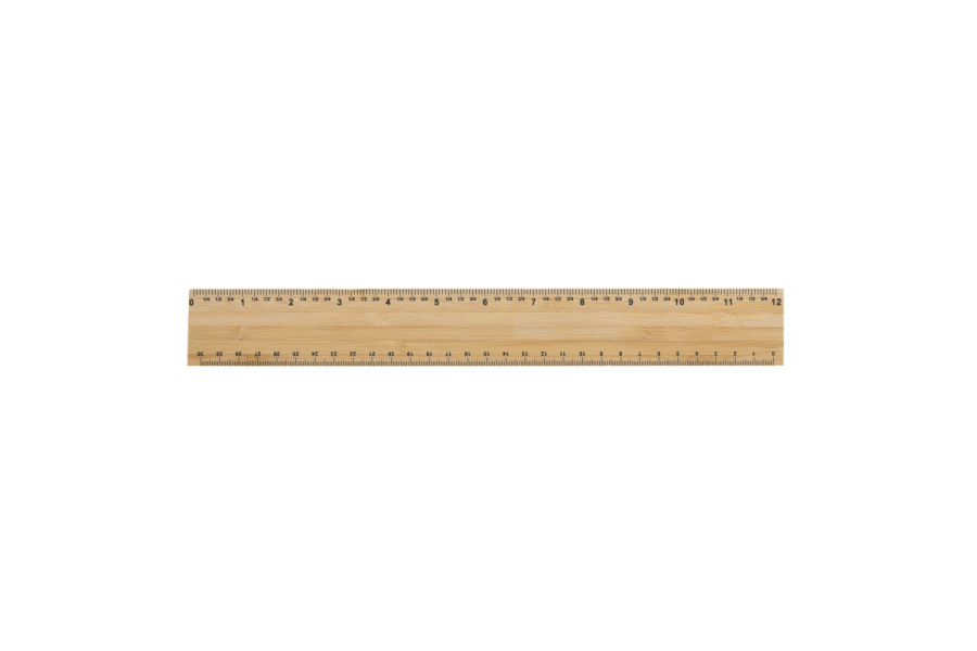 Timberson extra thick 30cm double sided bamboo ruler: item front
