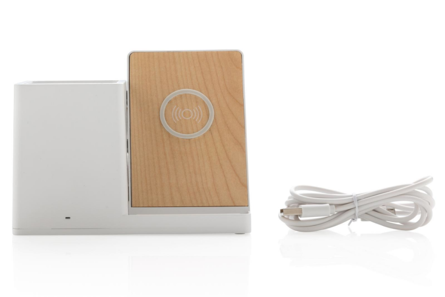 Chargeur sans fil Ontario de 10 W en plastique recyclé RCS: Produit — en haut à droite
