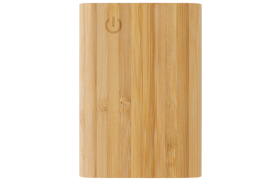 Batterie externe de 5000 mAh en bambou: Avant du produit