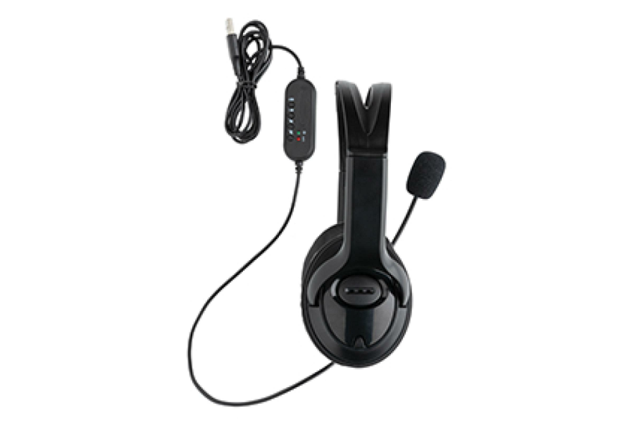 Over ear wired work headset: item side right