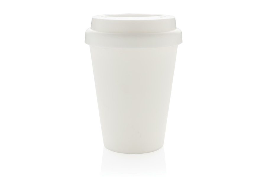 Gobelet à café réutilisable à double paroi 300 ml: Arrière du produit, au centre