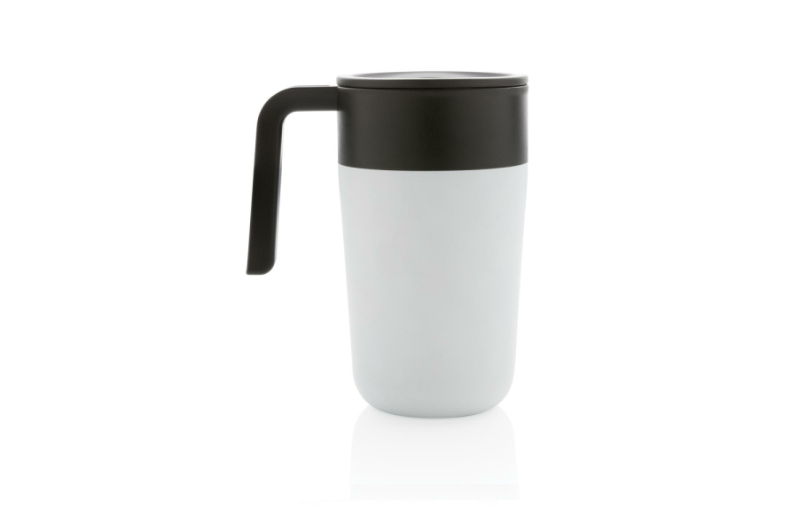 Mug avec anse en PP recyclé GRS et acier inoxydable: Arrière du produit