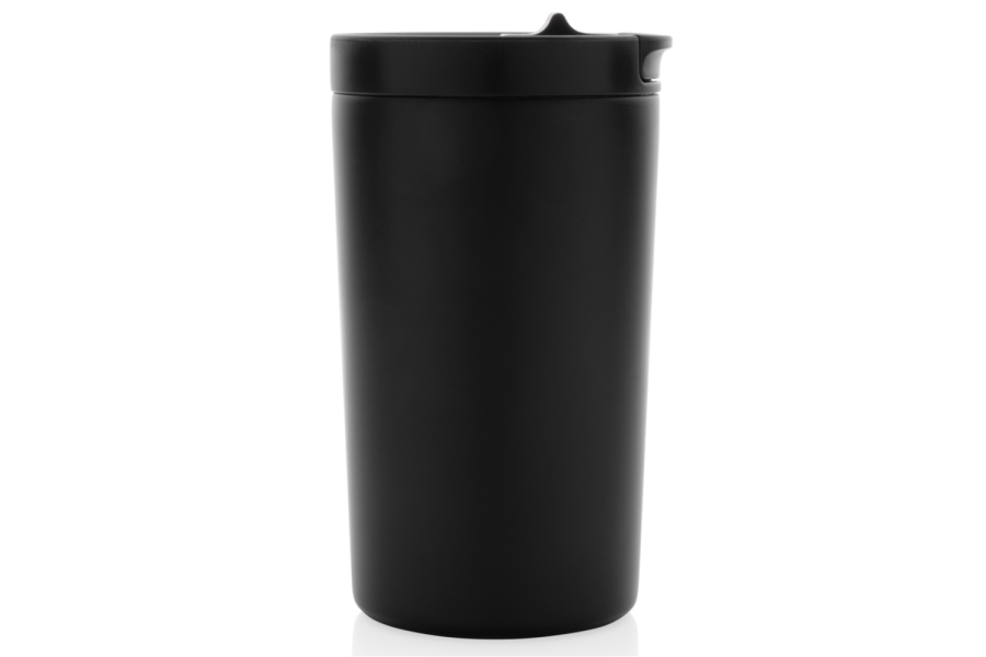 Mug isotherme sous vide à double paroi en acier inoxydable recyclé RCS, étanche et verrouillable: Article, à gauche