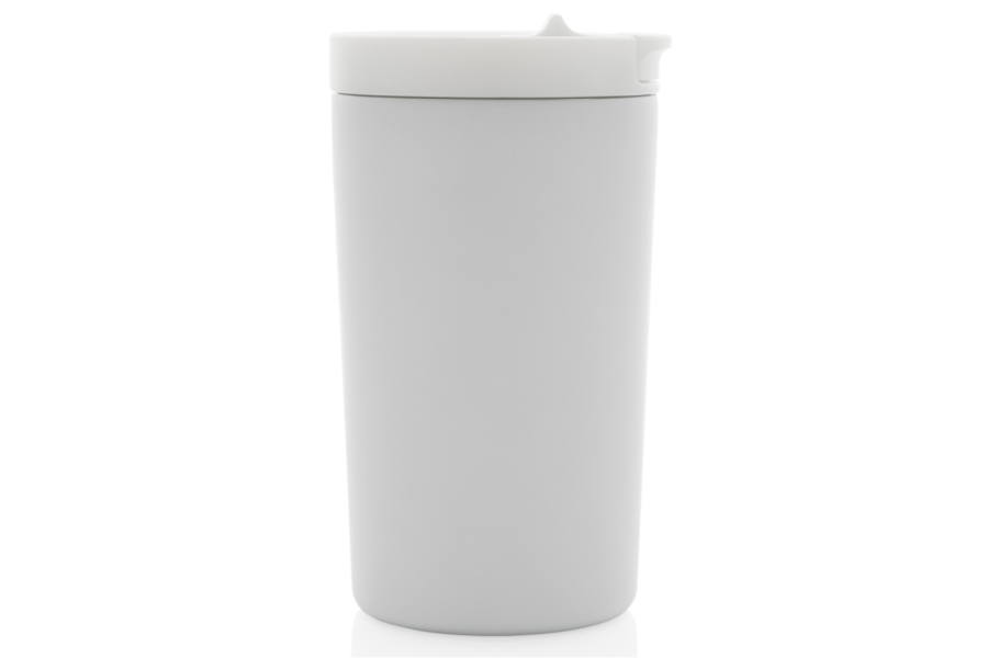 Mug isotherme sous vide à double paroi en acier inoxydable recyclé RCS, étanche et verrouillable: Article, à gauche