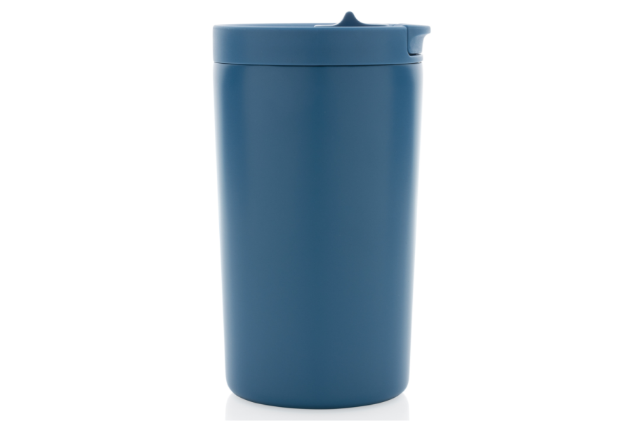 Mug isotherme sous vide à double paroi en acier inoxydable recyclé RCS, étanche et verrouillable: Article, à gauche