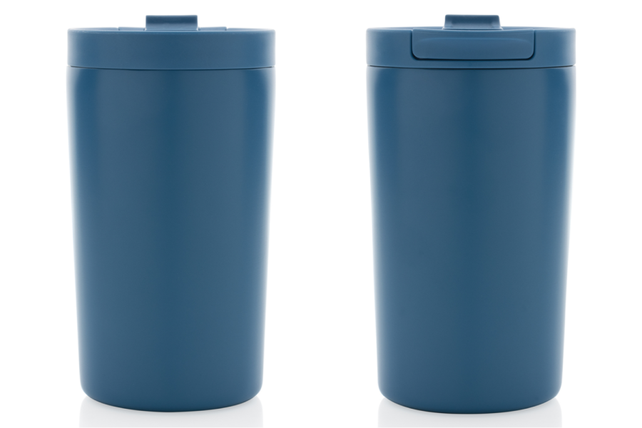 Mug isotherme sous vide à double paroi en acier inoxydable recyclé RCS, étanche et verrouillable: Avant du produit