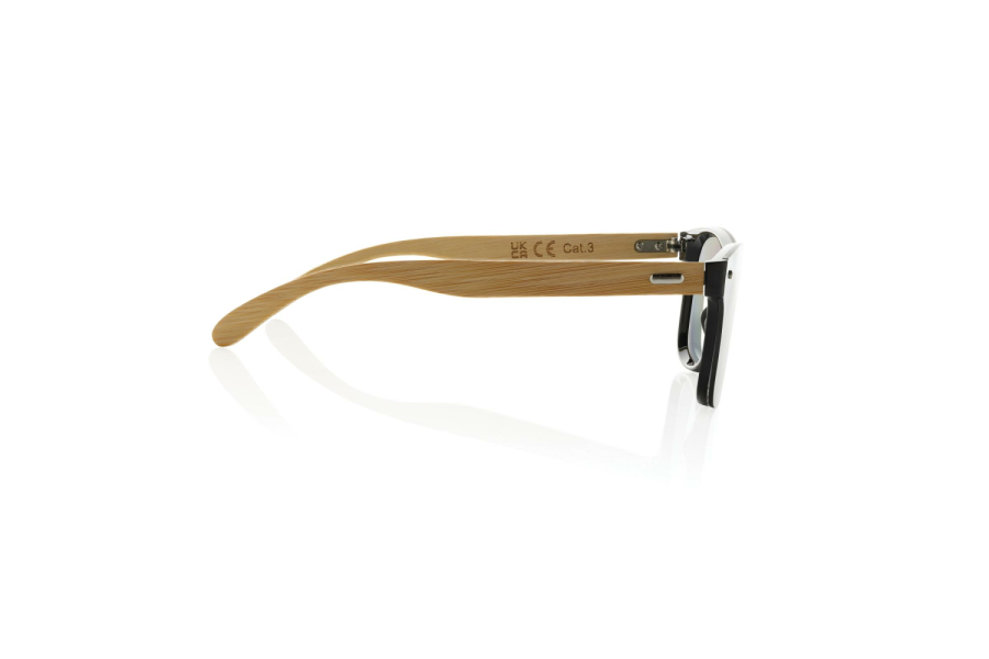 Prism RCS recycled plastic sunglasses with bamboo frame: item side right