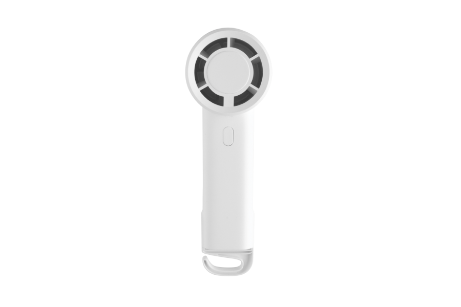 Ventilateur portable rechargeable Twist en plastique recyclé RCS: Avant du produit, partie inférieure