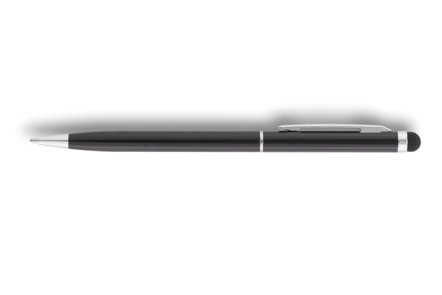 Plāna metāla irbuļa pildspalva: blakus klipam