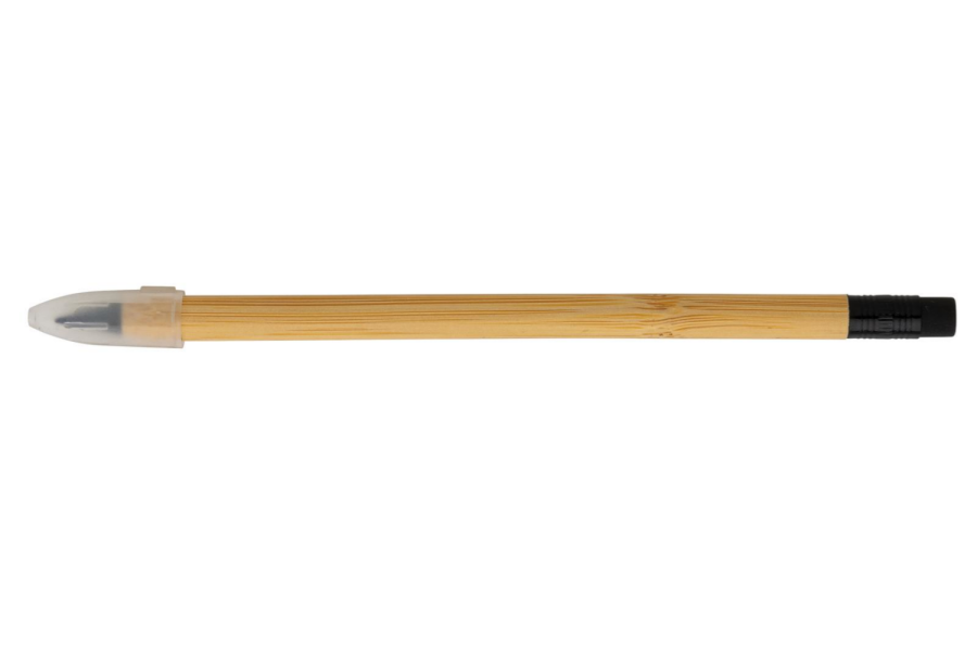 Crayon à pointe éternelle en bambou avec gomme: Corps du stylo