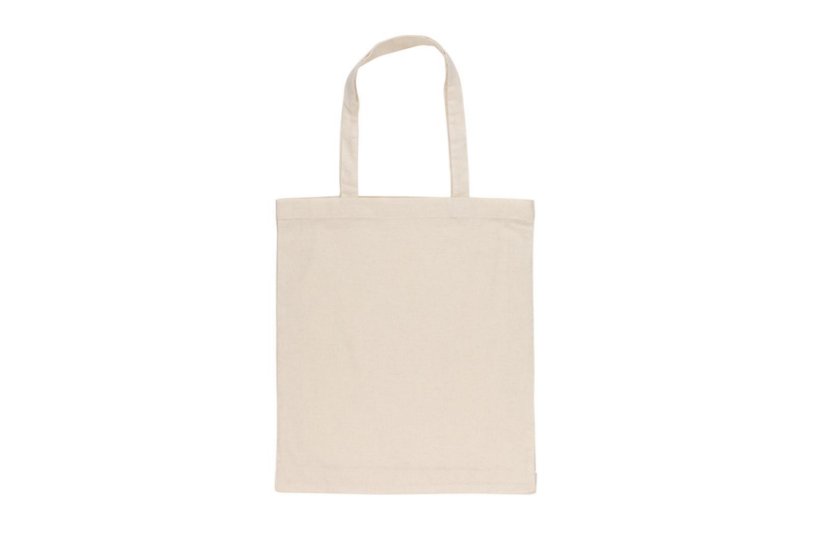 Impact AWARE™ shoppingkasse m. bälg återvunnen bomull 145gr: artikelns framsida