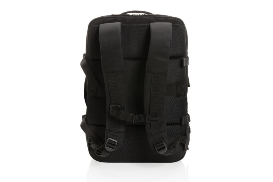 Swiss Peak AWARE™ RPET 15.6" erweiterbarer Wochenendrucksack: linker Riemen