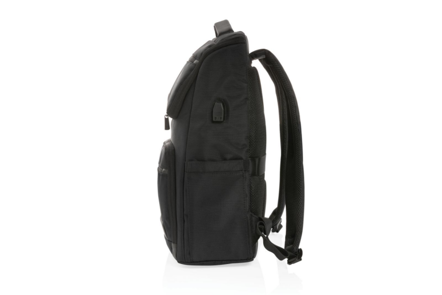 Swiss Peak AWARE™ RPET Voyager 15.6" laptop backpack: item side right