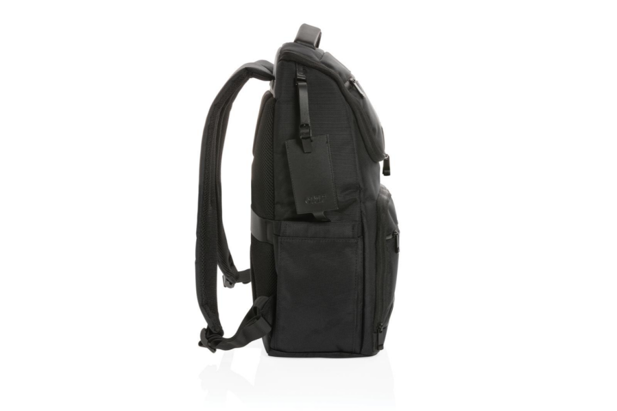 Swiss Peak AWARE™ RPET Voyager 15.6" laptop backpack: item side left