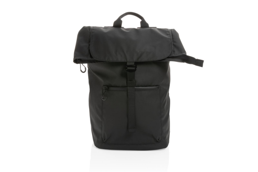 Impact AWARE™ RPET water resistant 15.6" laptop backpack: item front down