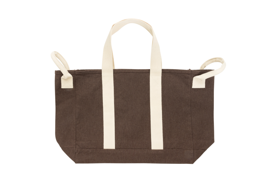 Sac de plage BEAU AWARE™ en toile recyclée 400 g/m² avec poignées latérales: Avant du produit, à gauche