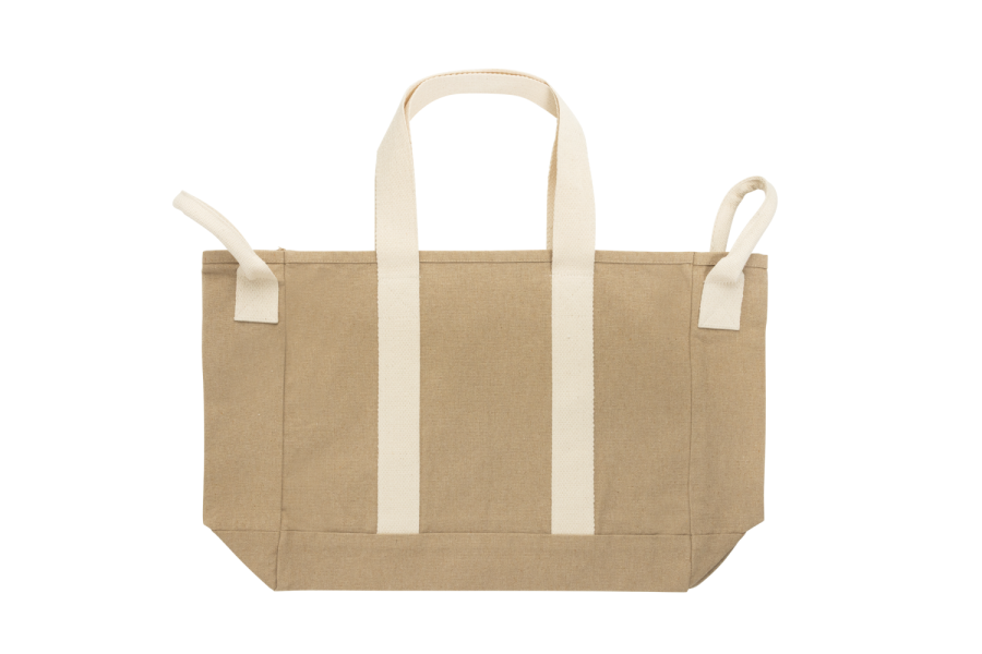 Sac de plage BEAU AWARE™ en toile recyclée 400 g/m² avec poignées latérales: Avant du produit, à droite