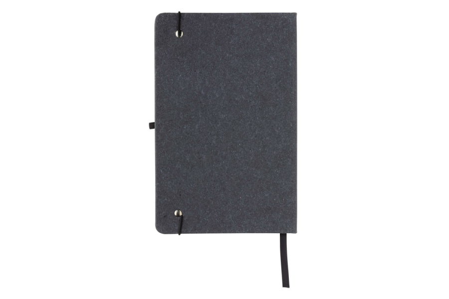 Carnet A5 en cuir recyclé à couverture rigide: Arrière du produit, au centre