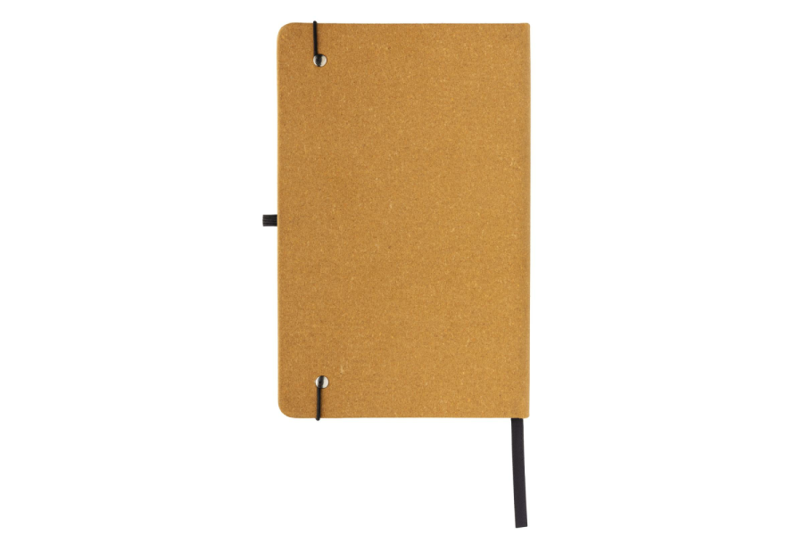 Carnet A5 en cuir recyclé à couverture rigide: Arrière du produit, au centre
