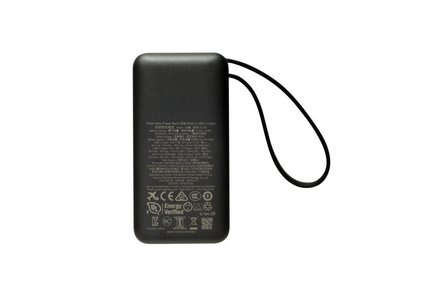 Anker Nano Power Bank 30W, sisseehitatud USB-C kaabel: eseme varundamine
