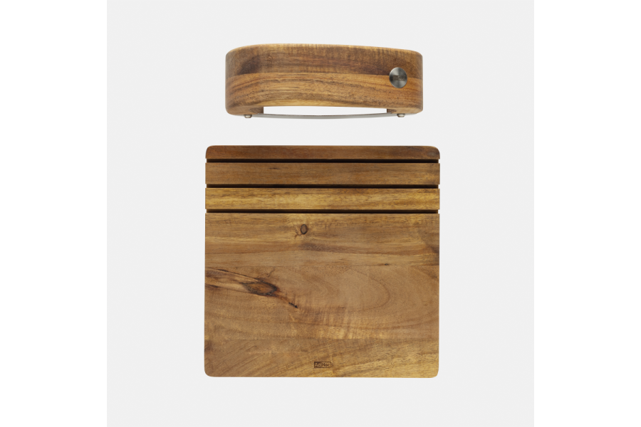 Hachoir AdHoc RoccaVerde avec planche à découper: Base en bois