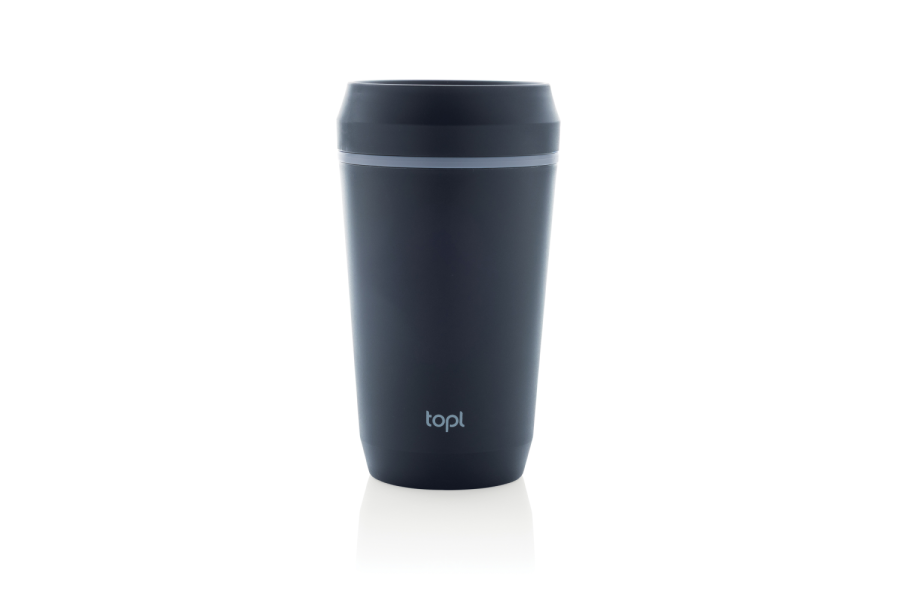 Topl perdirbto plastiko termo puodelis su patentuotu 360° dangteliu, 354 ml: prekės priekis