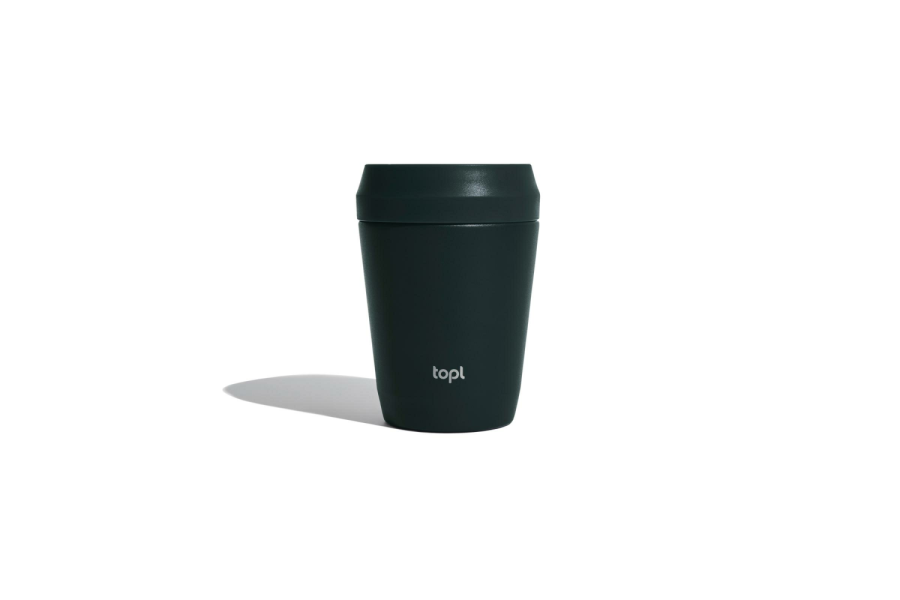 Topl taaskasutatud terasest termostops patenteeritud 360° kaanega 235 ml: eseme esikülg