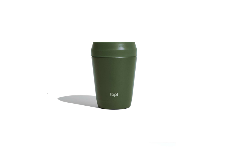 Topl taaskasutatud terasest termostops patenteeritud 360° kaanega 235 ml: eseme esikülg