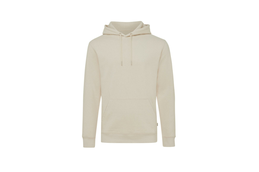 Sweat à capuche non teint Iqoniq Torres en coton recyclé: Manche droite