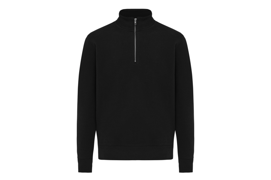 IQONIQ Elgon Quarter-Zip-Sweater aus rec. Baumwolle: Vorderseite des Artikels