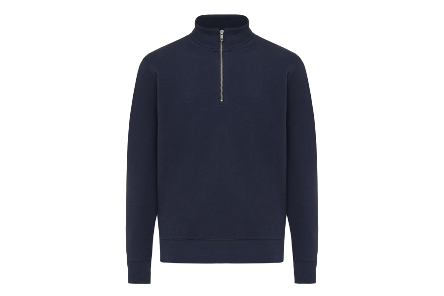 IQONIQ Elgon Quarter-Zip-Sweater aus rec. Baumwolle: Brust rechts