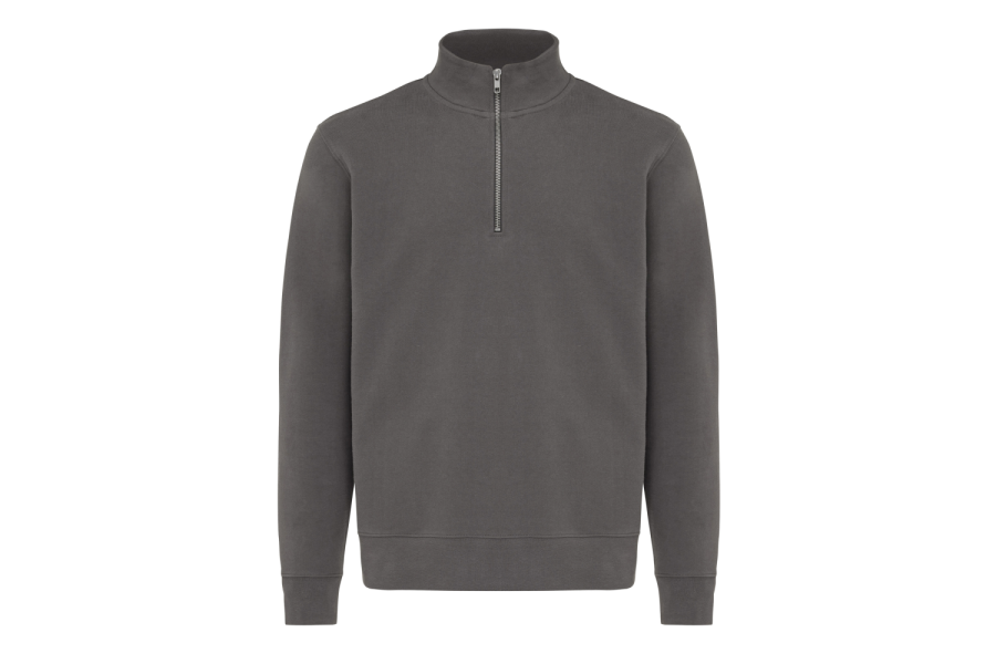 IQONIQ Elgon Quarter-Zip-Sweater aus rec. Baumwolle: Brust links