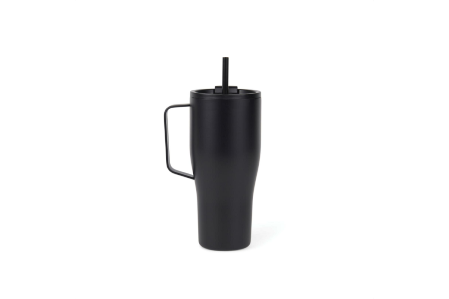 Mug isotherme VINGA Eos voyager de 800 ml en acier inoxydable recyclé RCS: Arrière du produit, partie supérieure