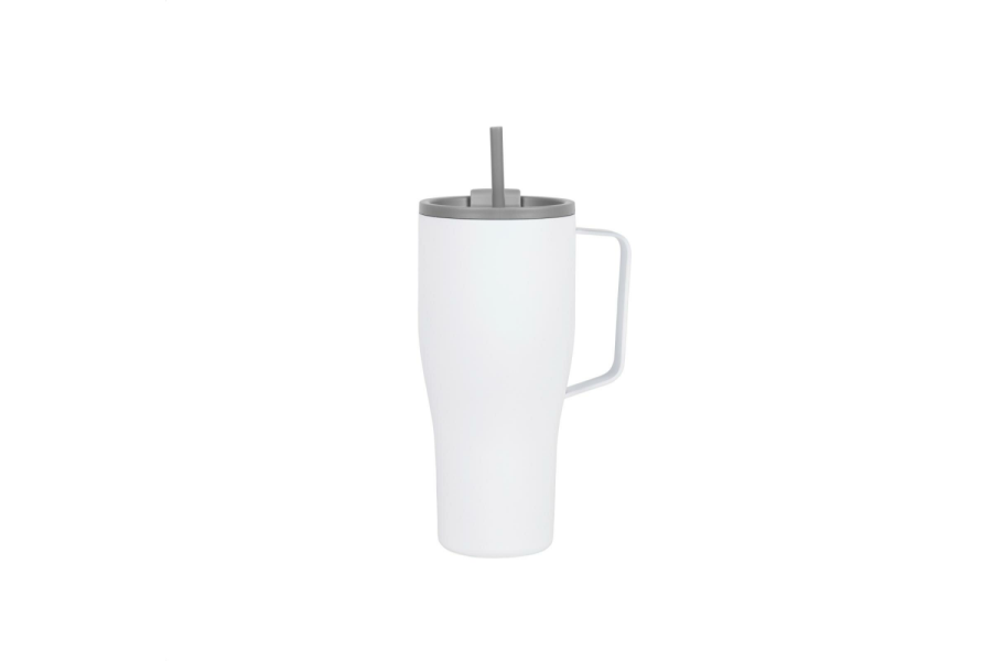 Mug isotherme VINGA Eos voyager de 800 ml en acier inoxydable recyclé RCS: Avant du produit, partie inférieure