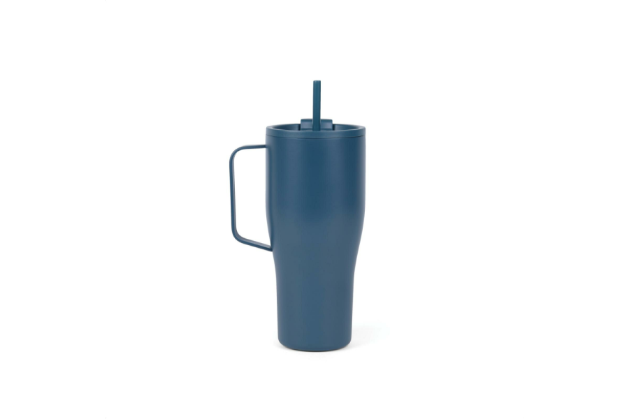 Mug isotherme VINGA Eos voyager de 800 ml en acier inoxydable recyclé RCS: Arrière du produit, partie supérieure