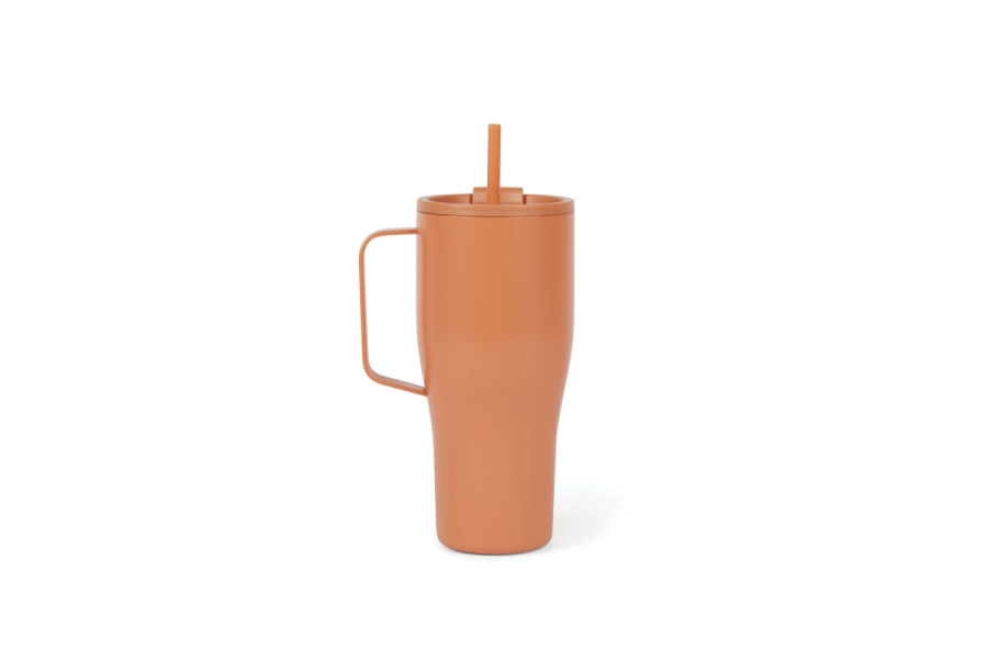 Mug isotherme VINGA Eos voyager de 800 ml en acier inoxydable recyclé RCS: Arrière du produit, partie inférieure
