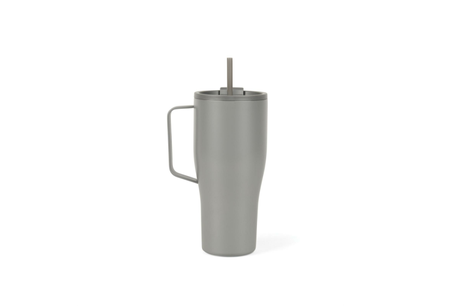 Mug isotherme VINGA Eos voyager de 800 ml en acier inoxydable recyclé RCS: Arrière du produit, partie inférieure