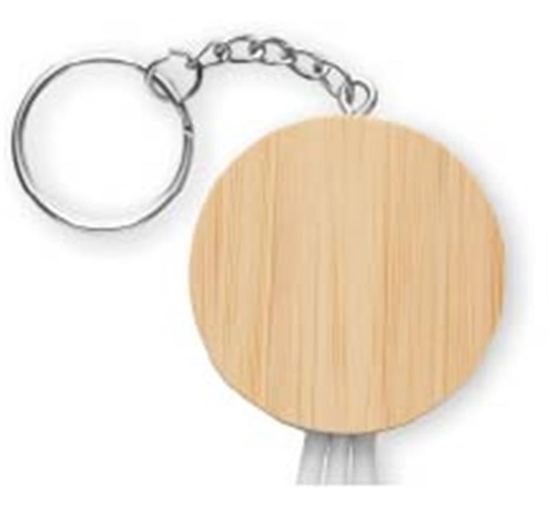Porte-clés avec câble 4-en-1 de 60 W: Partie en bambou — Face arrière