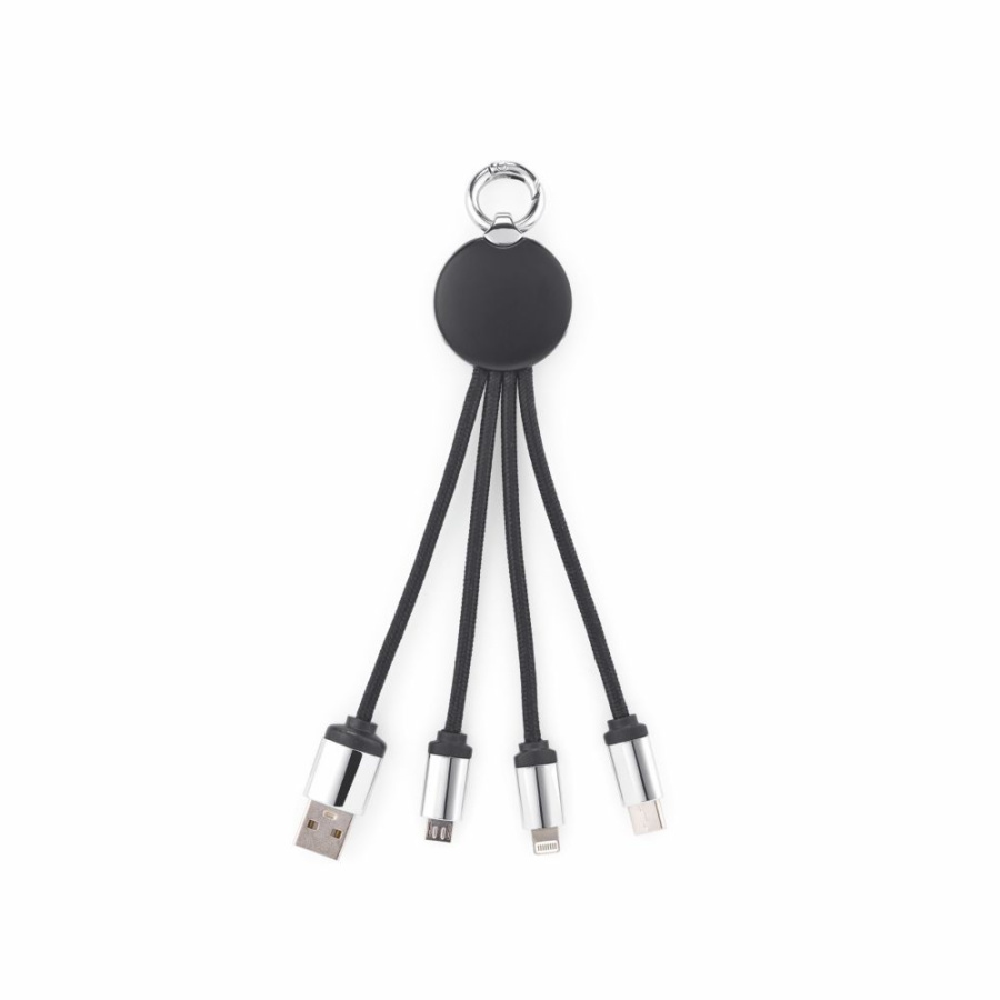 Boyle 4-in-1 -kaapeli rABS. 10W. Avaimenperällä ja taustavalaistulla logolla.: Etuosa