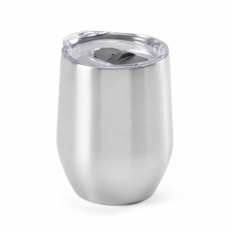 Tigris Reisebecher recy.Edelstahl, 320 ml. Doppelwandig mit Deckel: Tasse