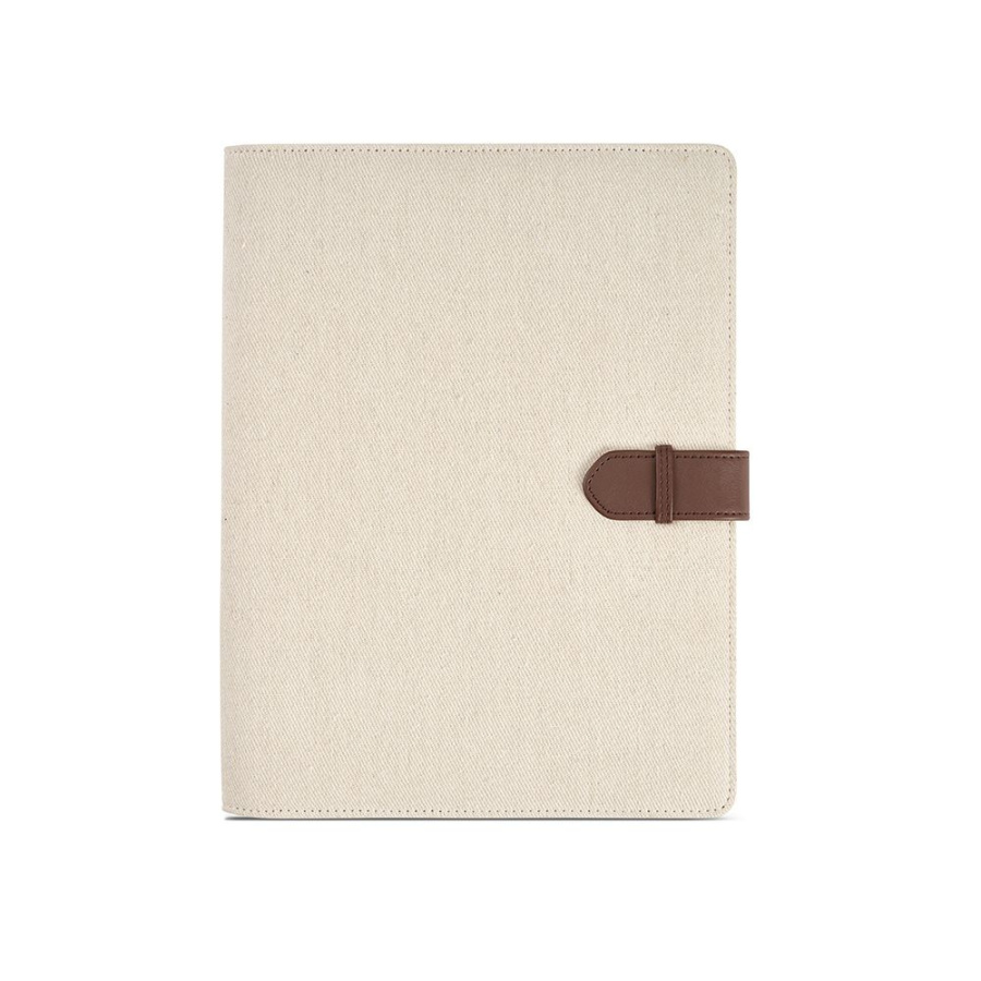 Eliot A4 Folder rCotton. 64 FSC® sheet notepad and rPU closure: Front