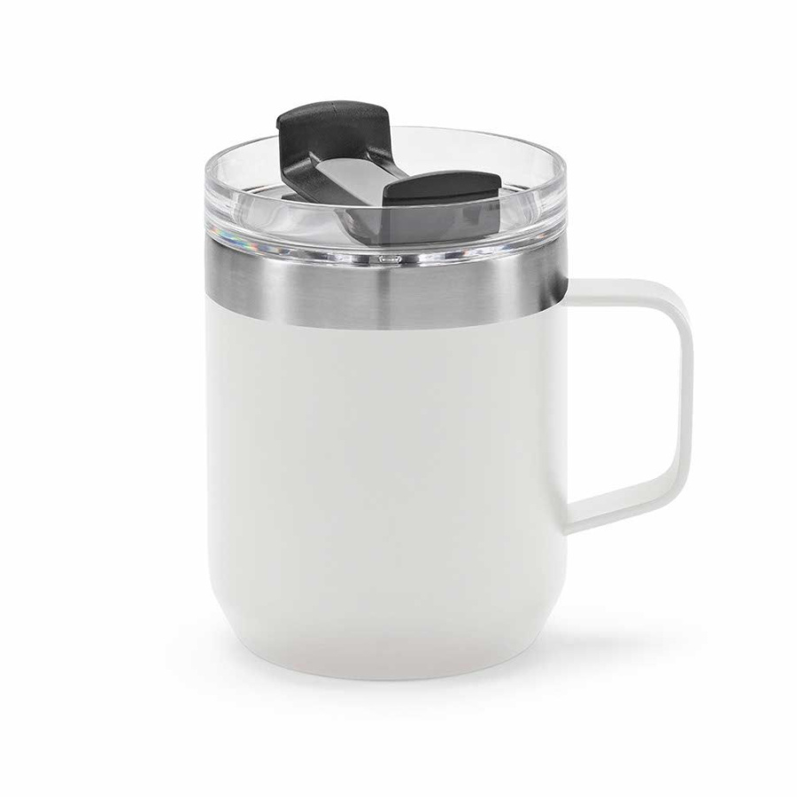 Shinano Tasse recy.Edelstahl, 440 ml. Doppelwandig mit drehbarem Deckel: Becher