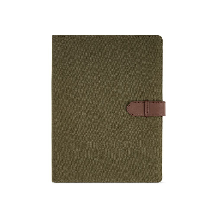Eliot A4 Folder rCotton. 64 FSC® sheet notepad and rPU closure: Front