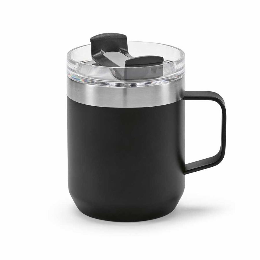 Shinano Tasse recy.Edelstahl, 440 ml. Doppelwandig mit drehbarem Deckel: Becher