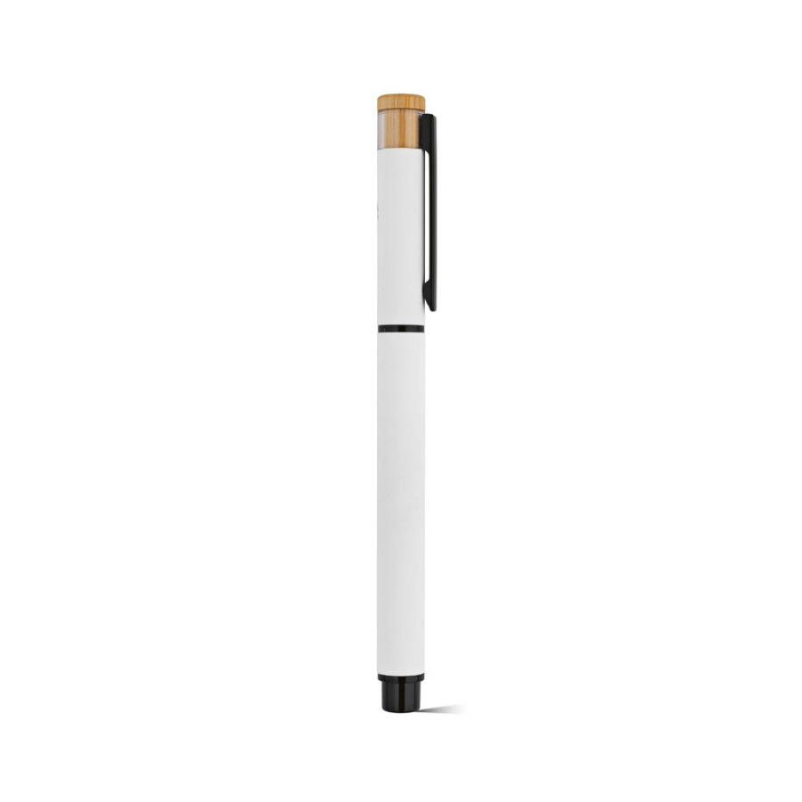 Thoreau Rollerball Pen rAluminium. Blue 0.6km Dokumental® Gel Ink: Top side 1
