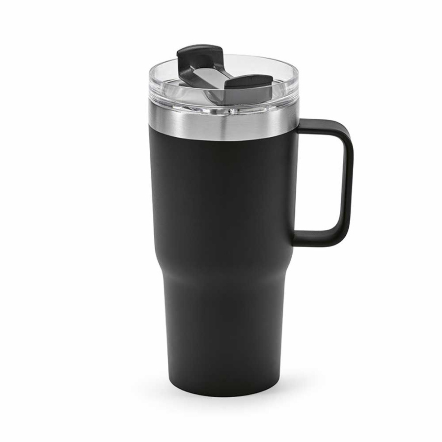 Neman puodelis perdirbtas nerūdijantysis plienas 580ml. Dviguba sienelė ir besisukantis dangtelis.: Žemutinis